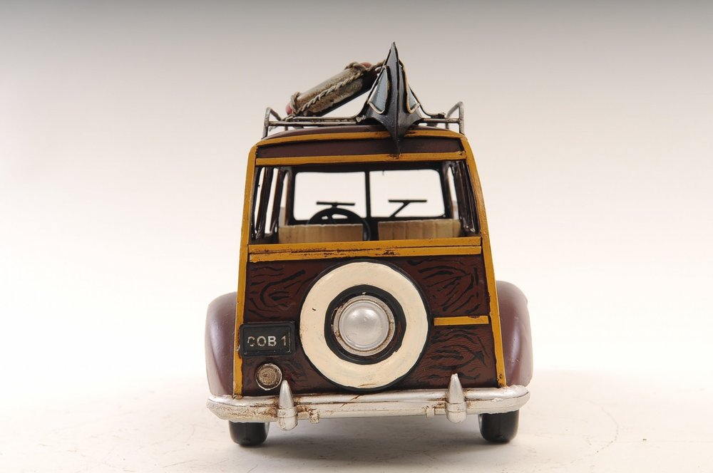 7" Burgundy Metal Hand Painted Model Car