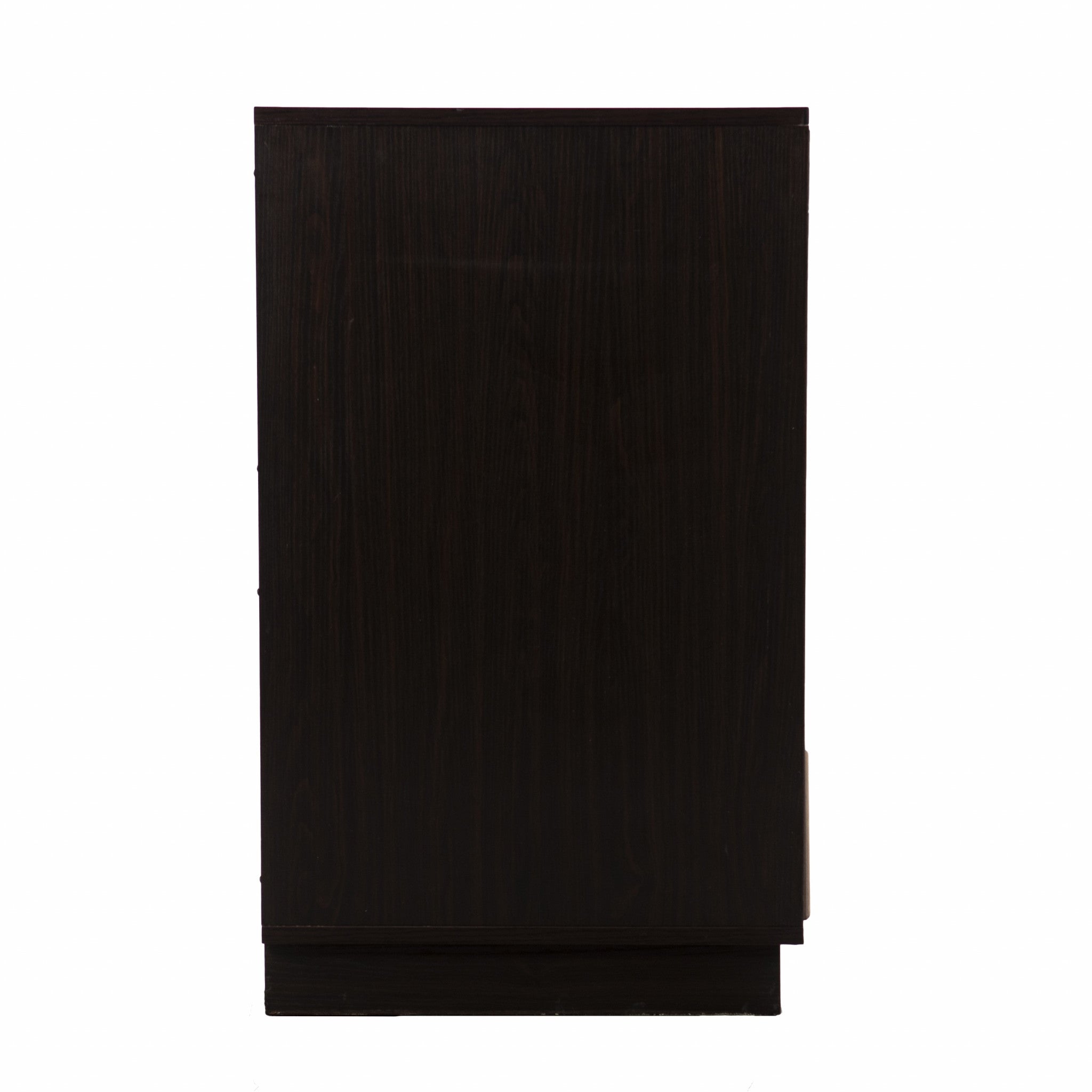 32" Dark Brown And Natural Carved Floral Sideboard with Two Doors