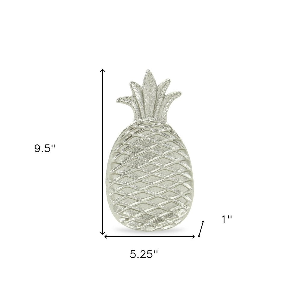 10" Silver Cast Iron Pineapple Decorative Pineapple