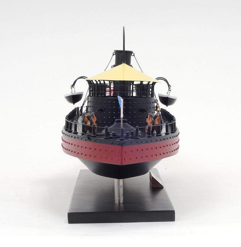 11" Black and Red 1862 USS Monitor Boat Hand Painted Decorative Boat