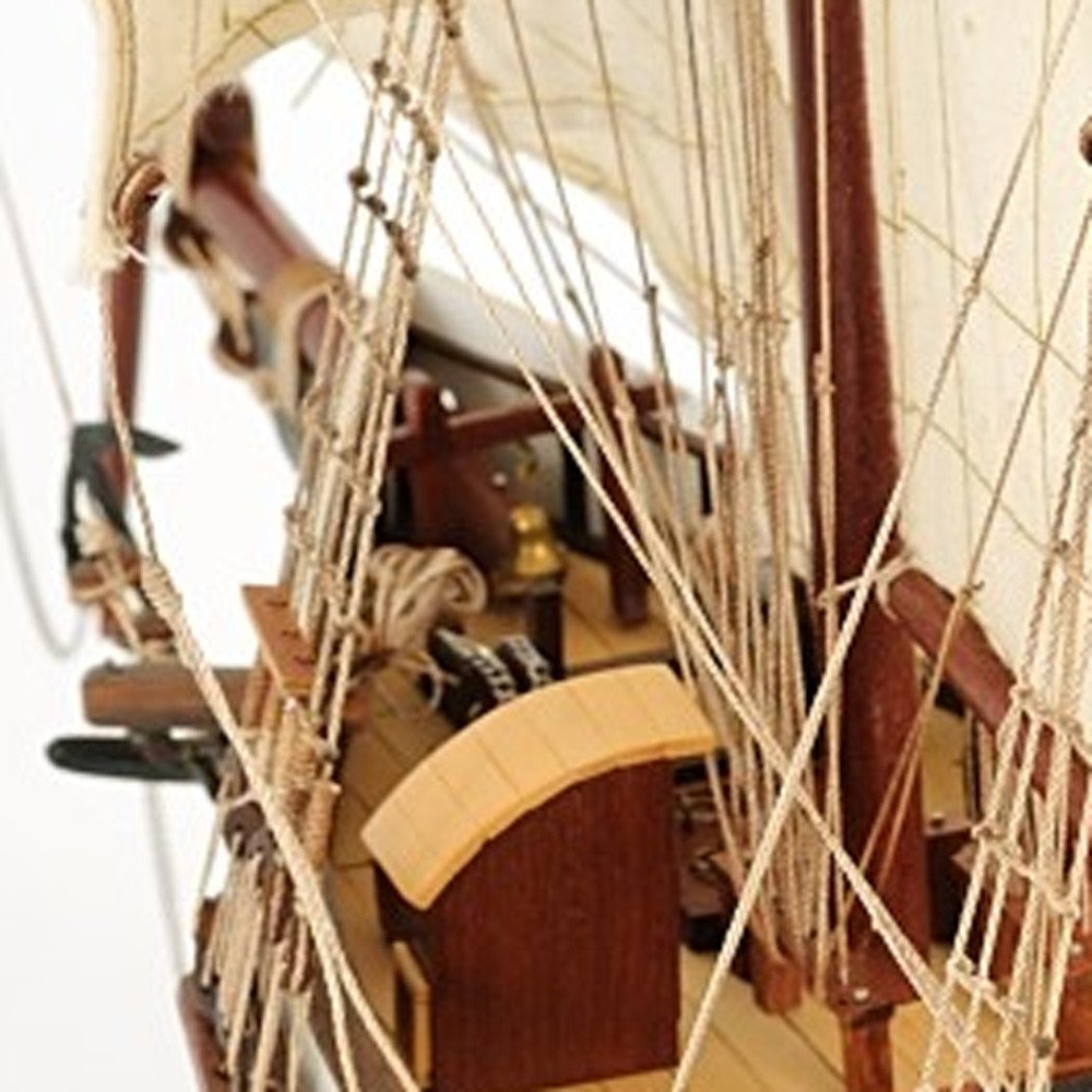 26" Black and White Solid Wood Hand Painted p-Oxybis(benzenesulfonyl hydrazide) Model Boat