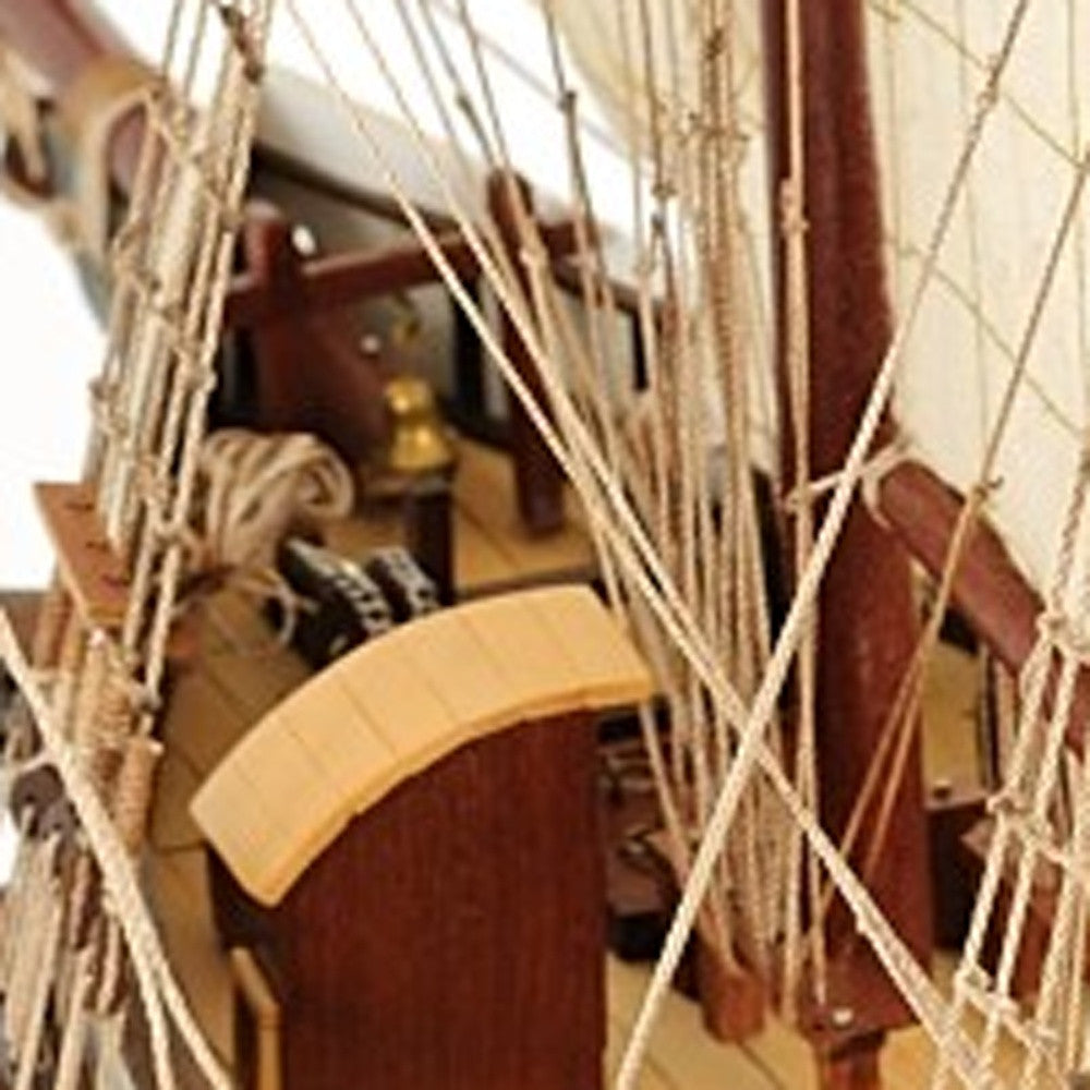 26" Black and White Solid Wood Hand Painted p-Oxybis(benzenesulfonyl hydrazide) Model Boat