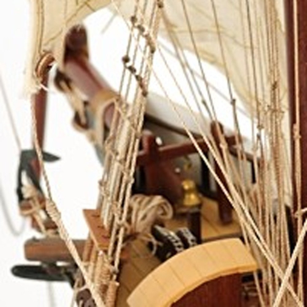 26" Black and White Solid Wood Hand Painted p-Oxybis(benzenesulfonyl hydrazide) Model Boat