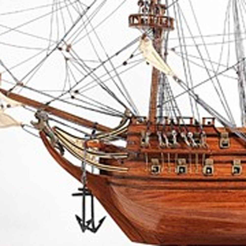 32" Wood Brown Solid Wood Hand Painted c1665 Zeven Provincien Model Boat