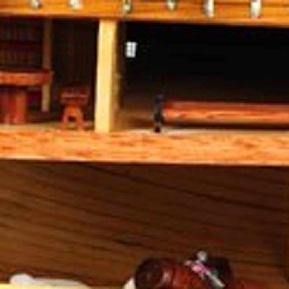 34" Wood Brown Solid Wood Hand Painted HMS Endeavour 1768 Open Hull Model Boat