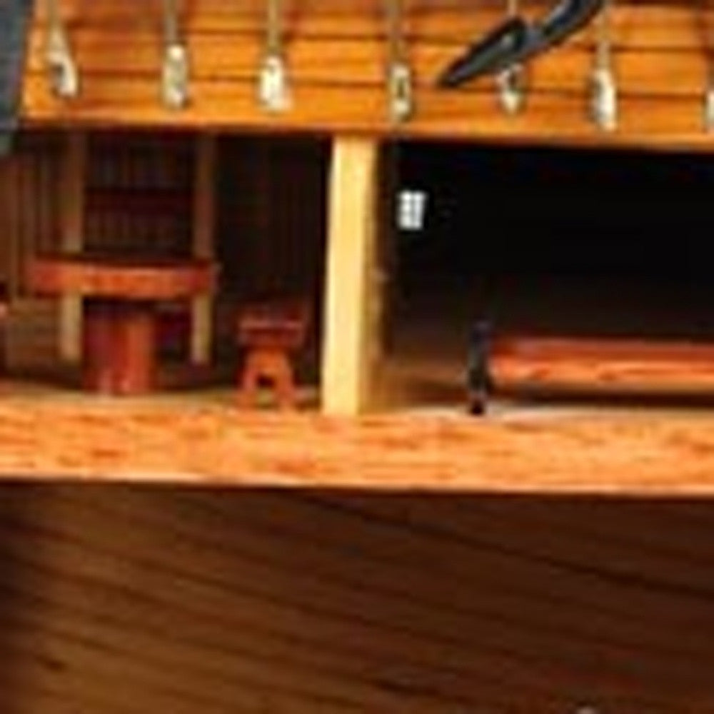 34" Wood Brown Solid Wood Hand Painted HMS Endeavour 1768 Open Hull Model Boat