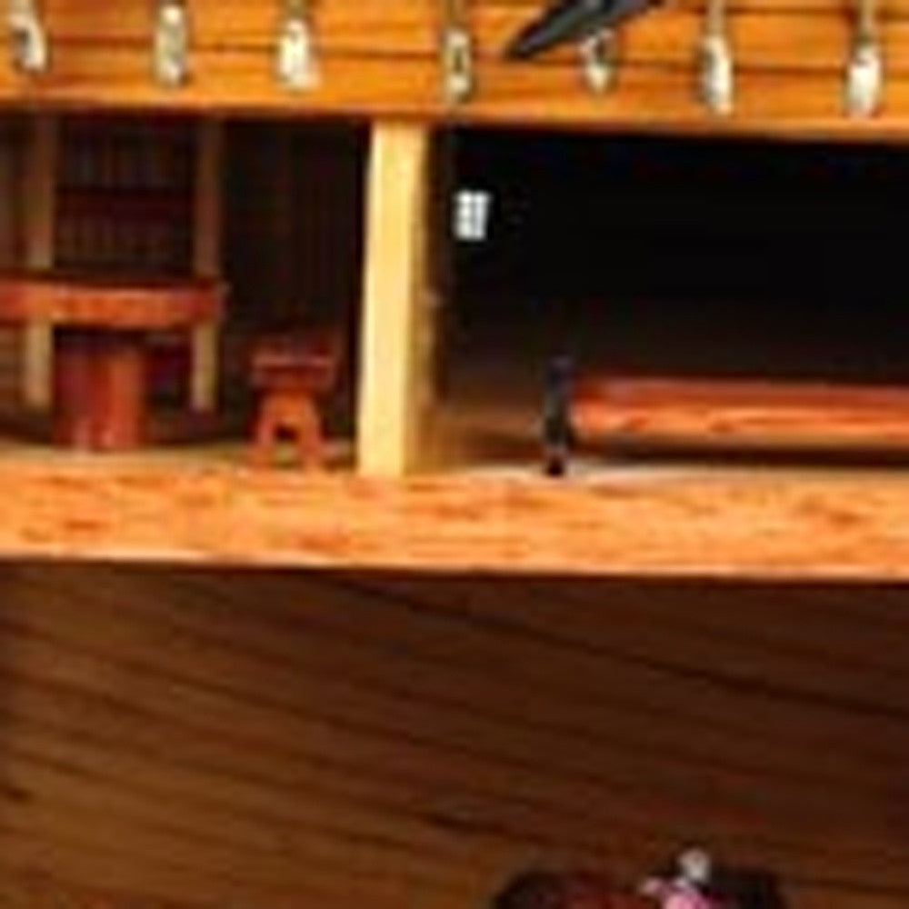 34" Wood Brown Solid Wood Hand Painted HMS Endeavour 1768 Open Hull Model Boat