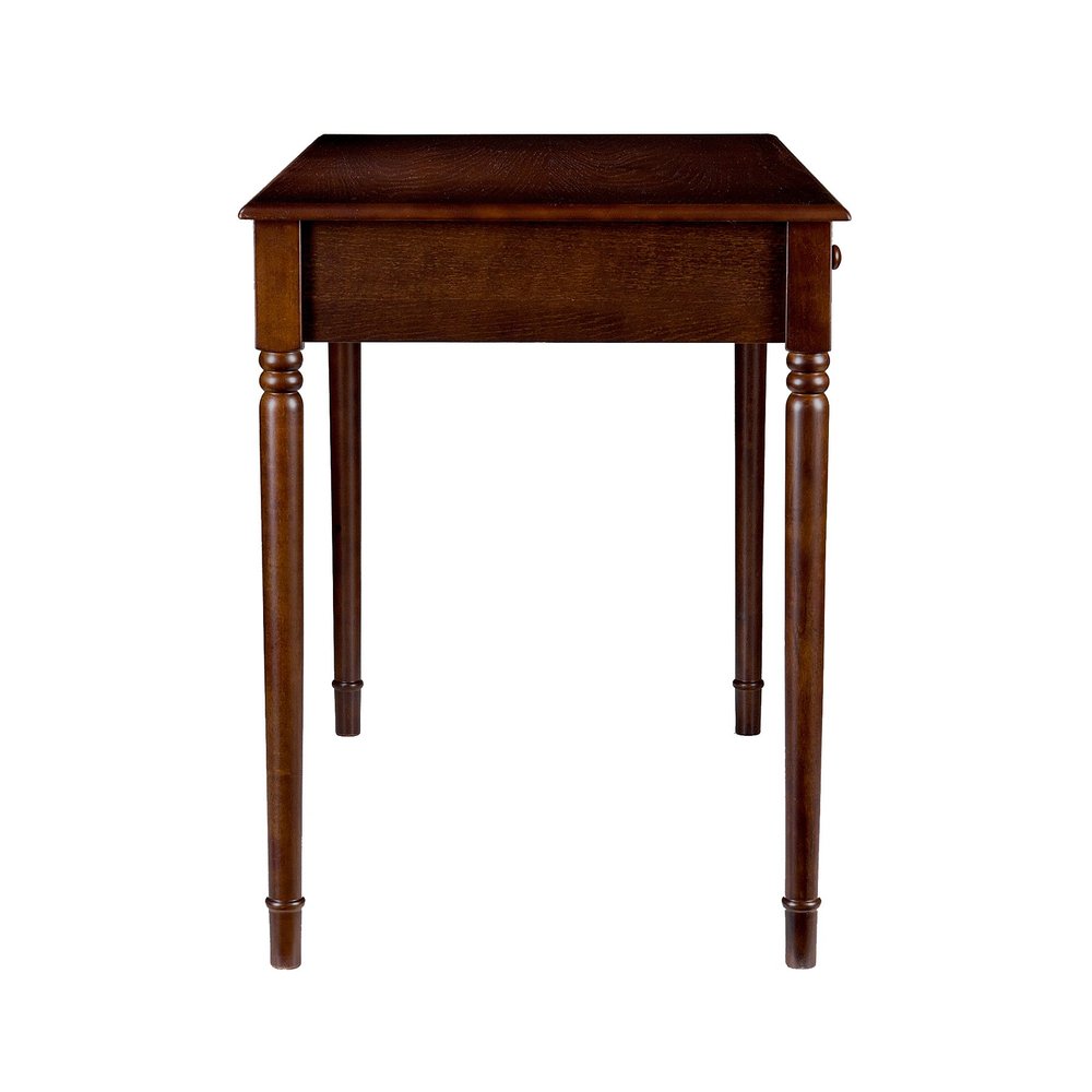 43" Brown Solid Wood Writing Desk With Two Drawers