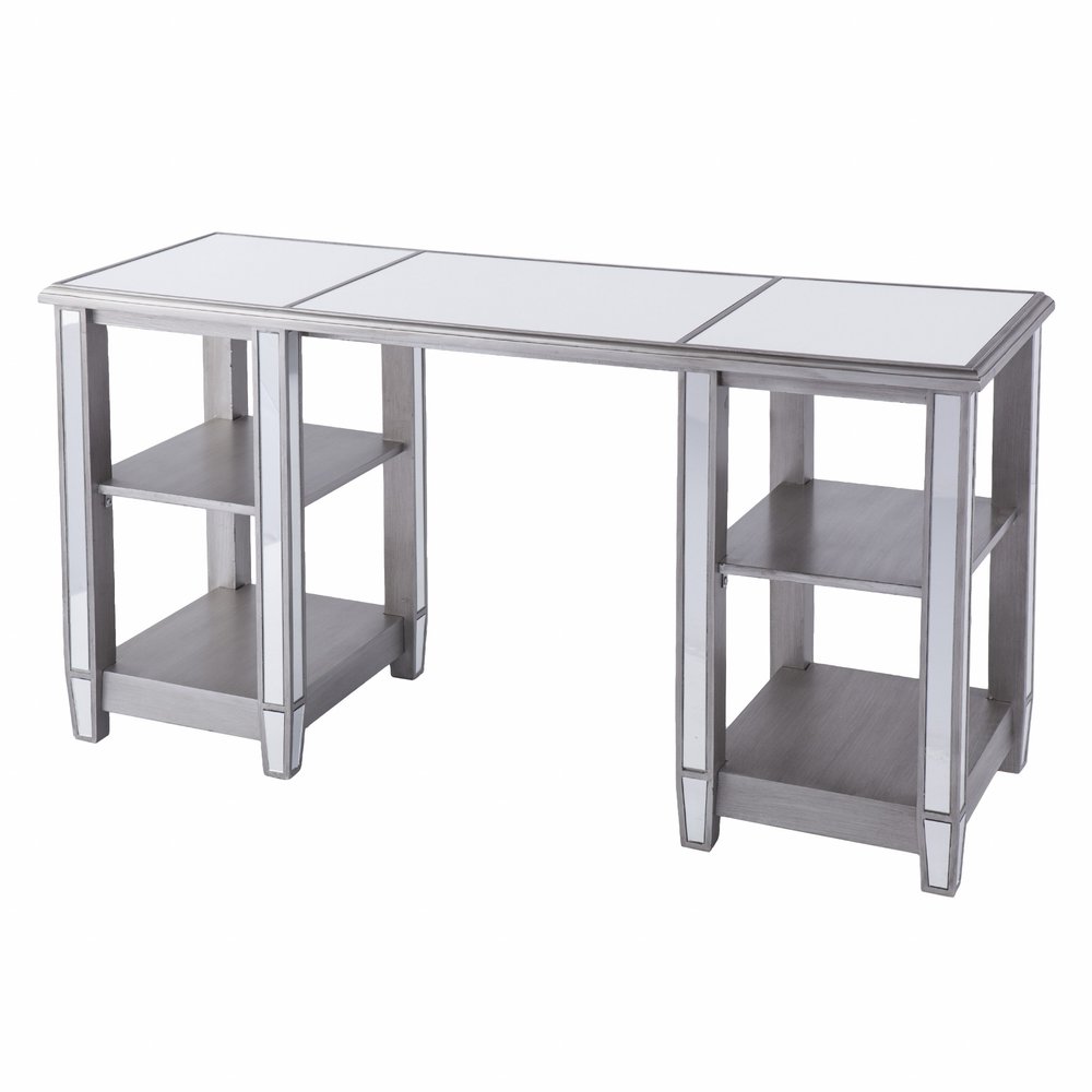 50" Silver Mirrored Writing Desk