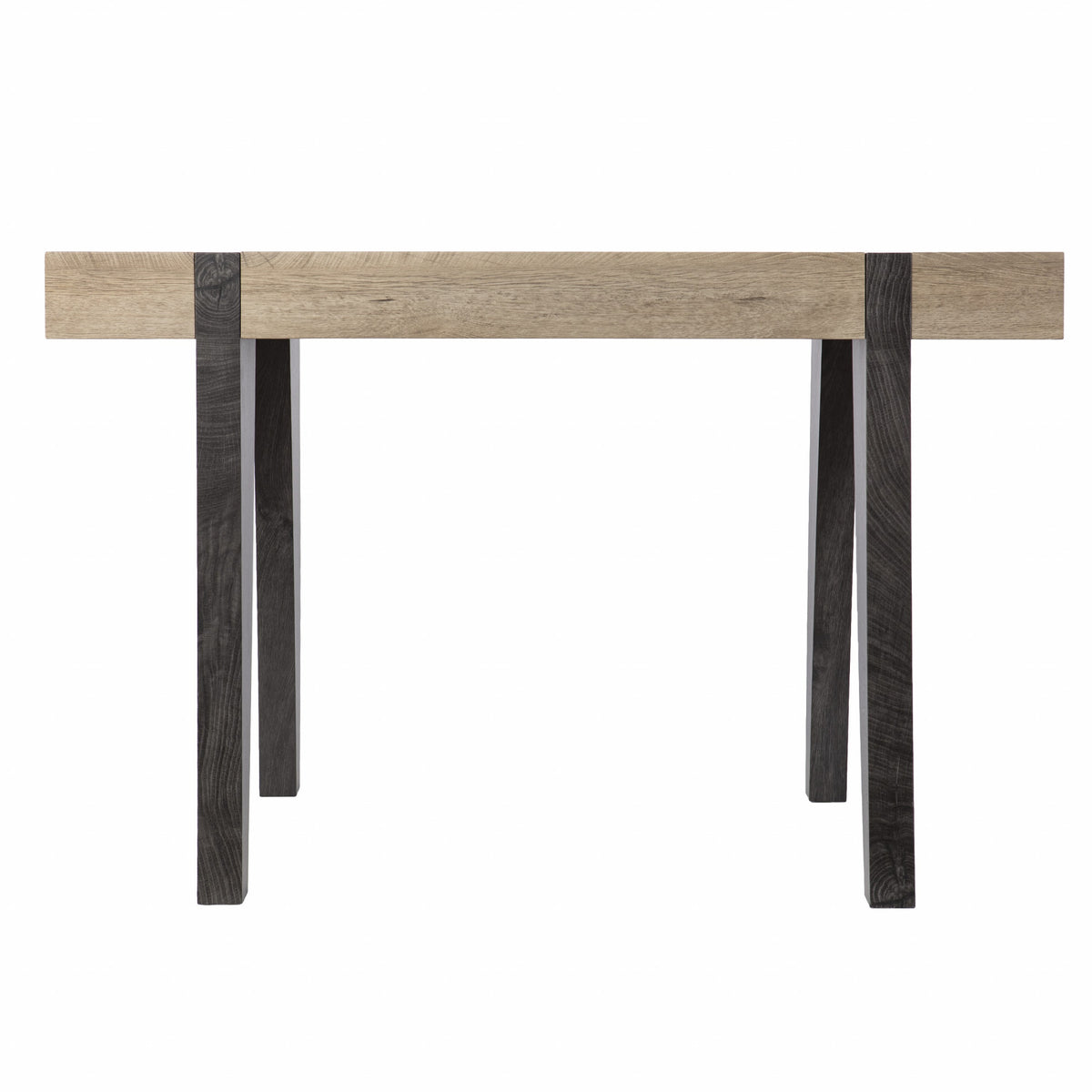 45" Natural and Dark Brown Wood Parsons