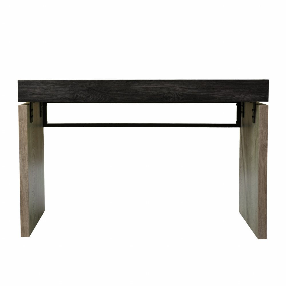 45" Black and Brown Writing Desk