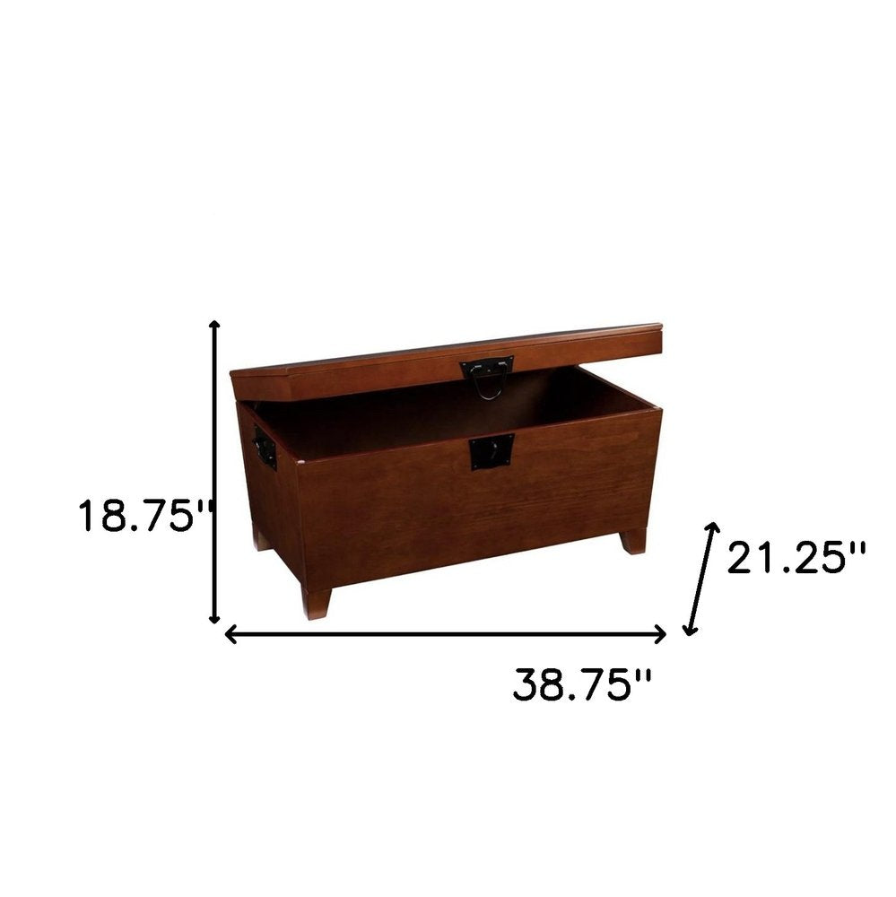 39" Brown Manufactured Wood And Metal Rectangular Coffee Table