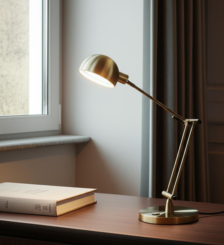 18" Antiqued Bronze Adjustable Swing Arm Desk Lamp USB With Antiqued Bronze Shade