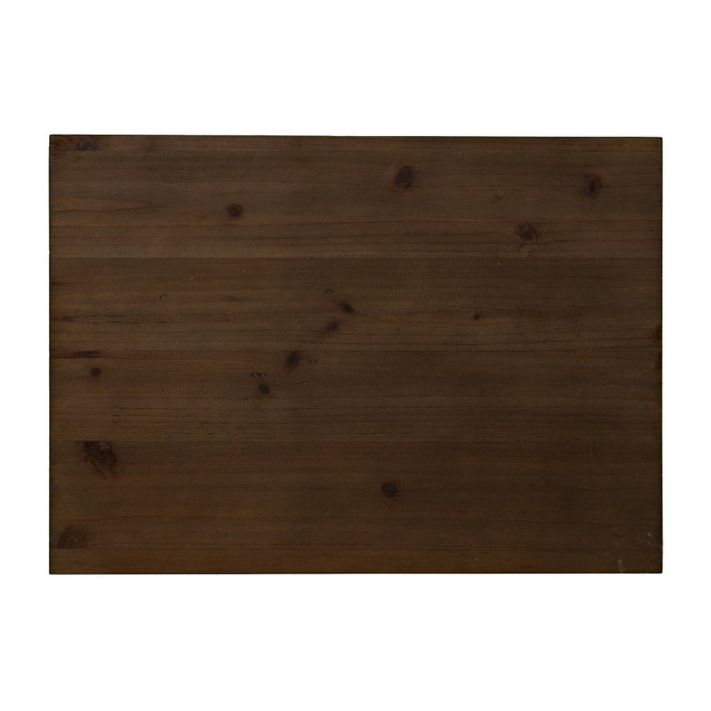 19" Black And Brown Wood And Iron End Table