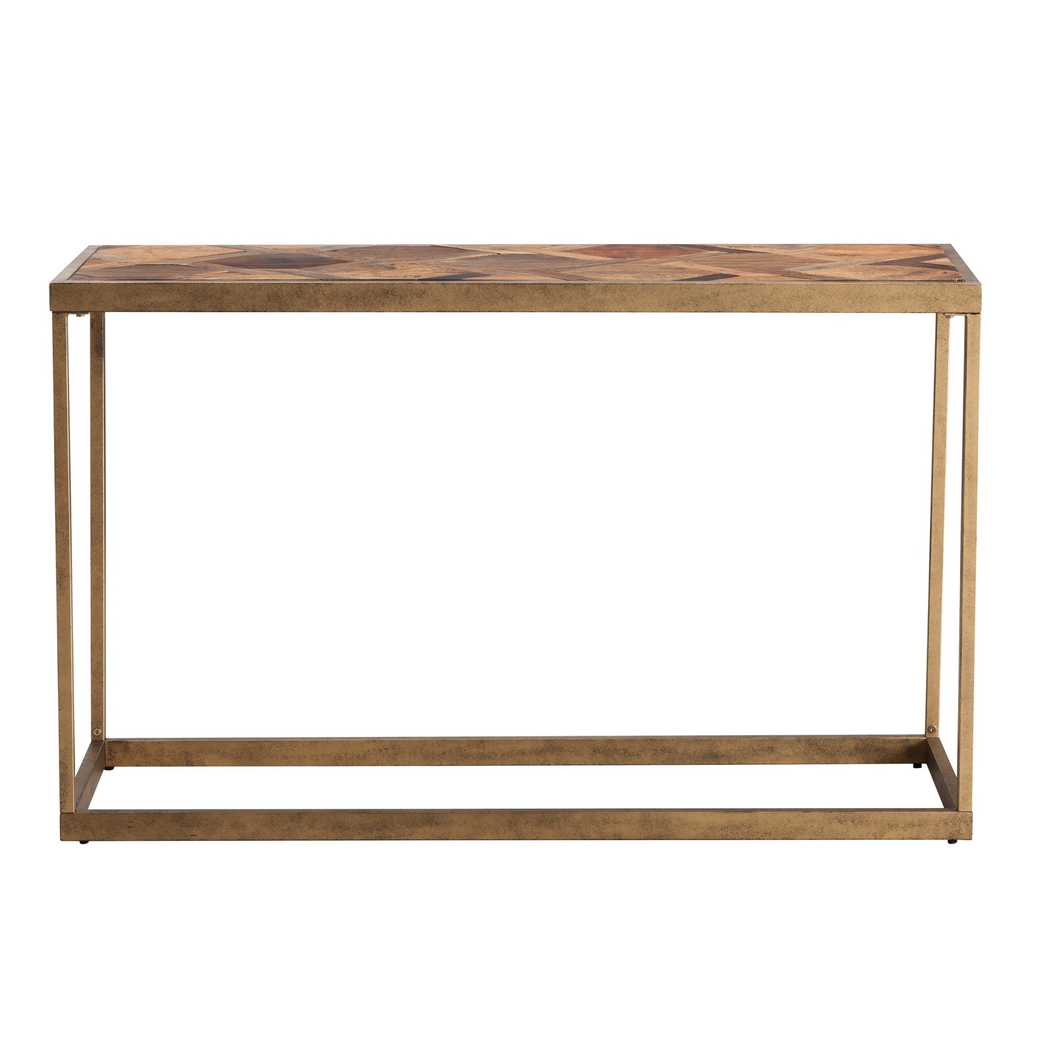 48" Natural Reclaimed Wood and Metal Frame Console Table