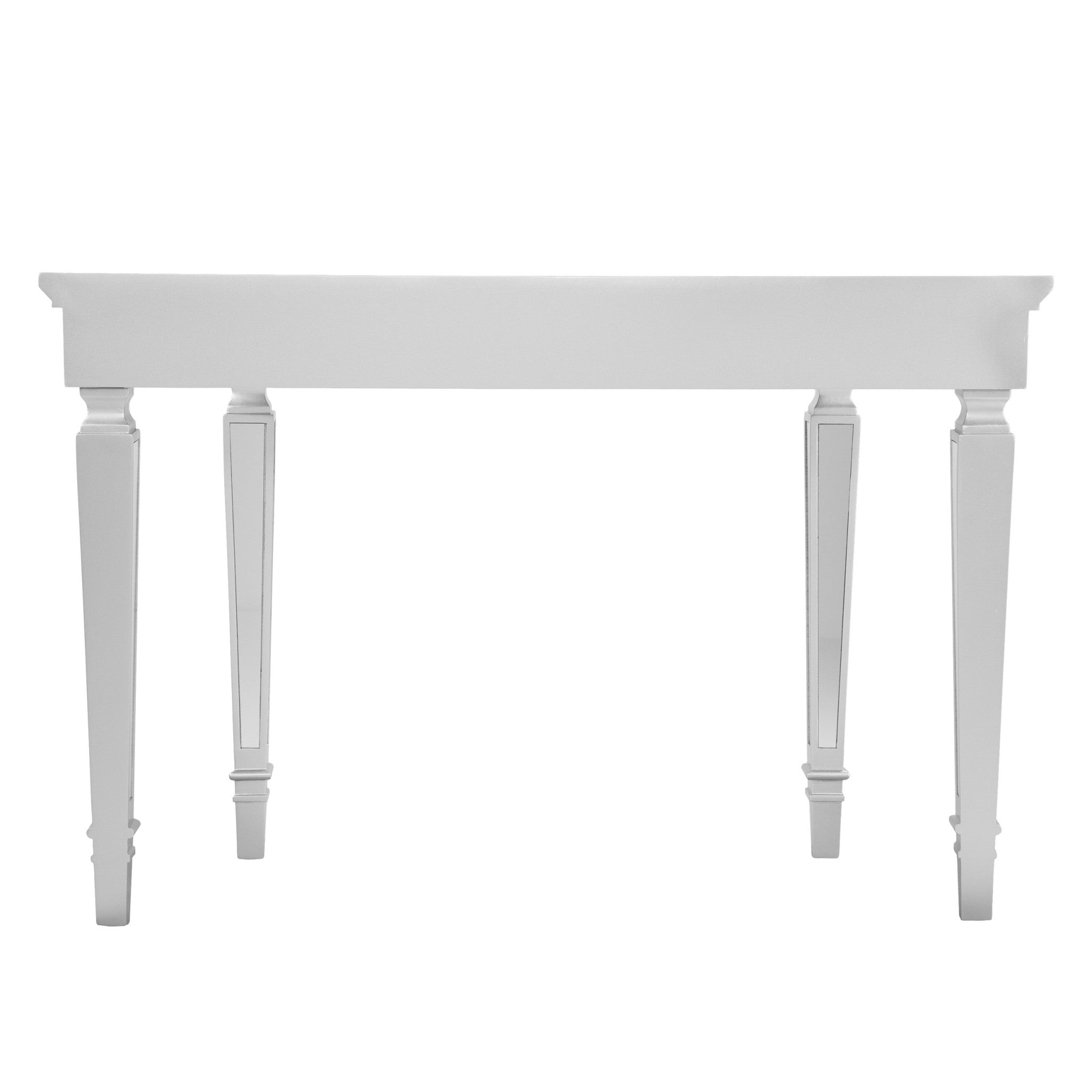 45" Silver Mirrored Glass Free Form Console Table