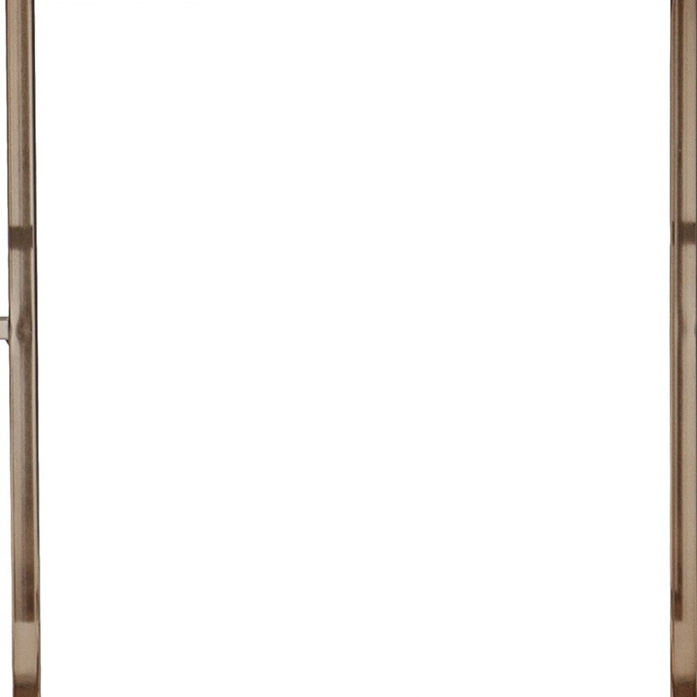 23" Champagne Glass And Iron Square End Table