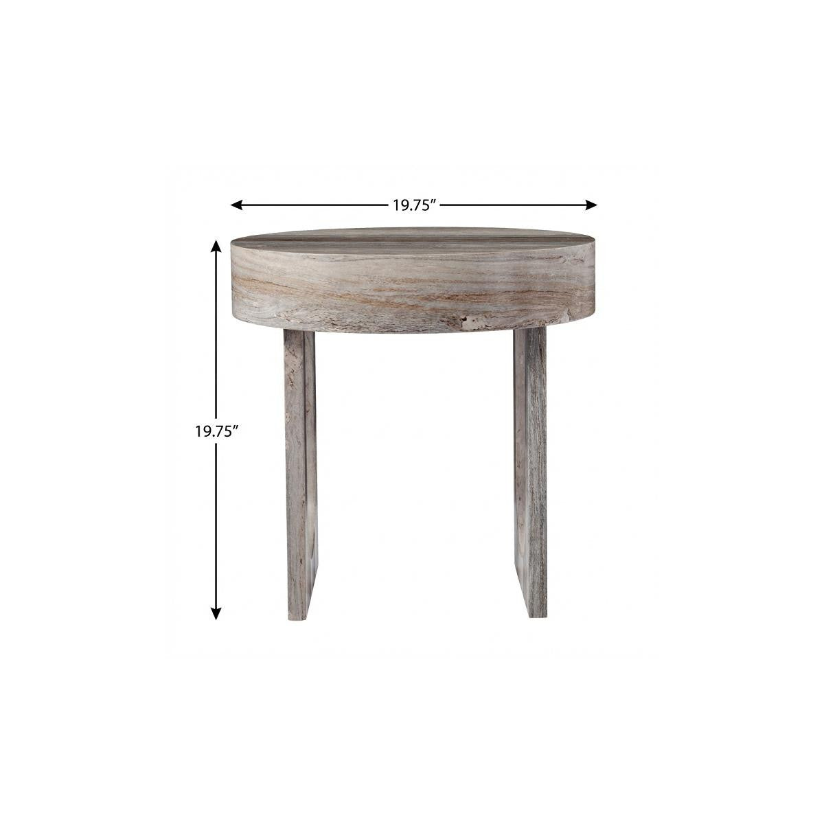 20" Brown Manufactured Wood Round End Table