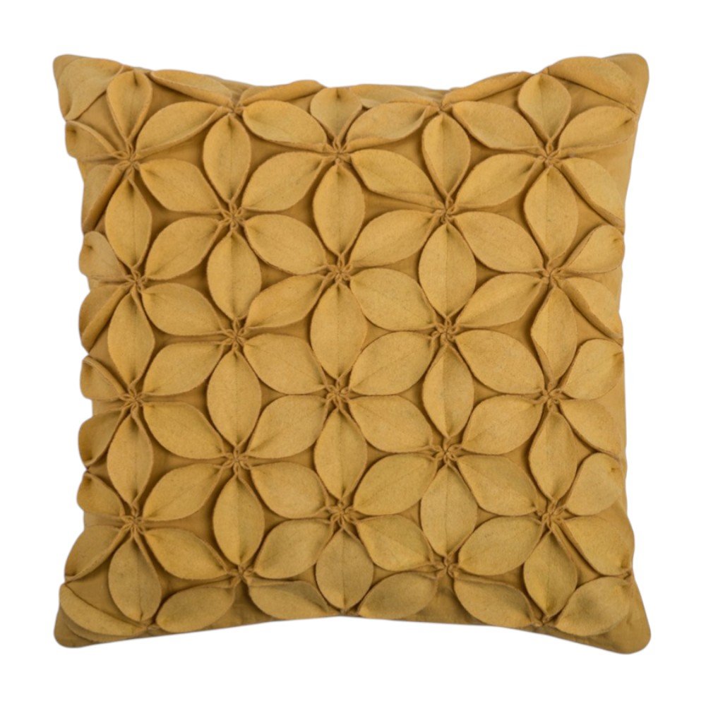 Yellow Pinwheel Floral Petal Down Throw Pillow