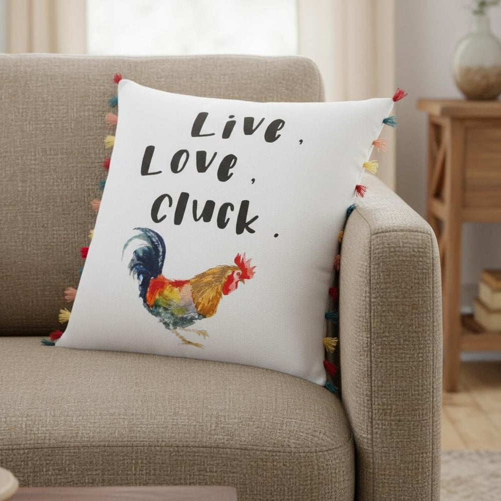 White Chicken Love Modern Throw Pillow
