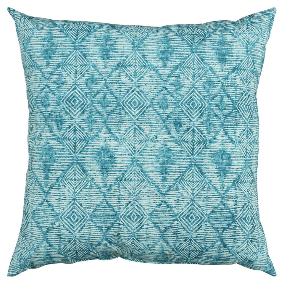 Set of Two 22" X 22" Teal Blue Indoor Outdoor Throw Pillow Cover & Insert