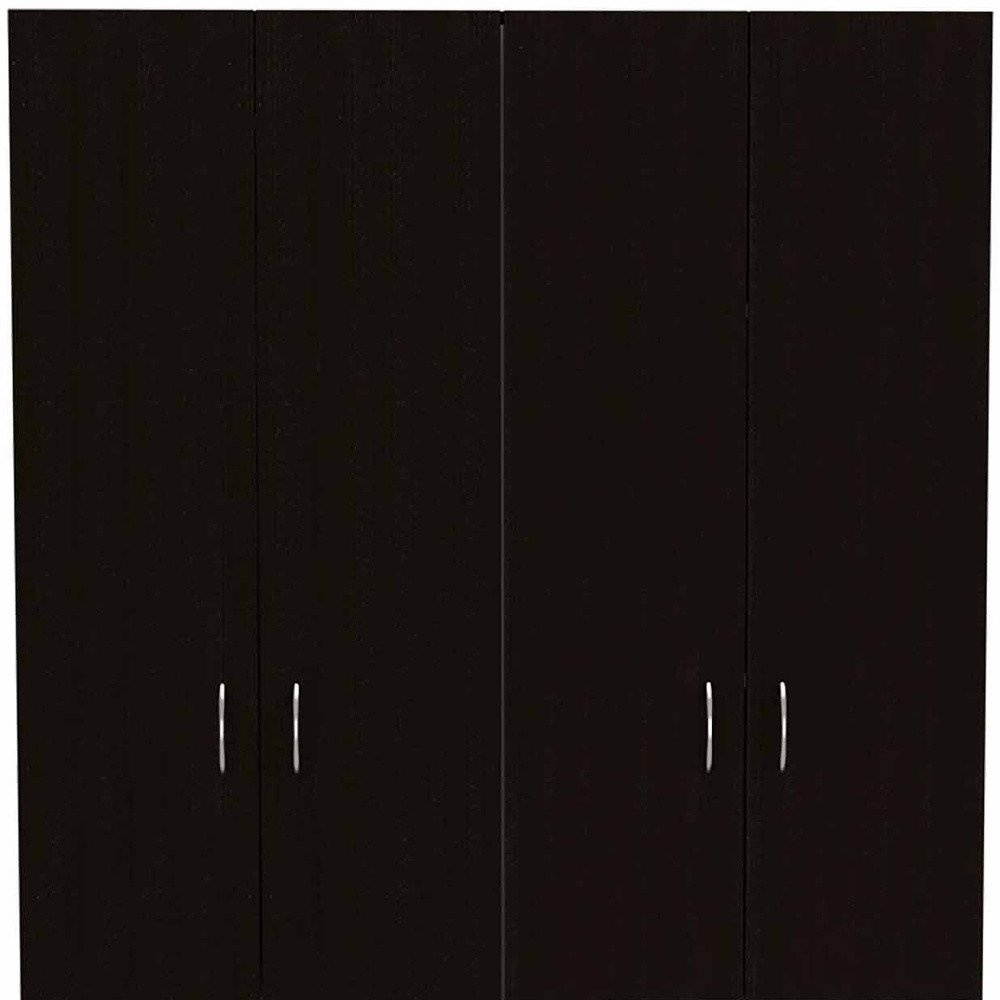 71" Black And White Wood Six Door Single Drawer Combo Dresser