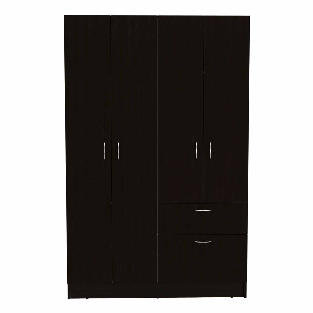 67" Black And White Wood Four Door Single Drawer Combo Dresser