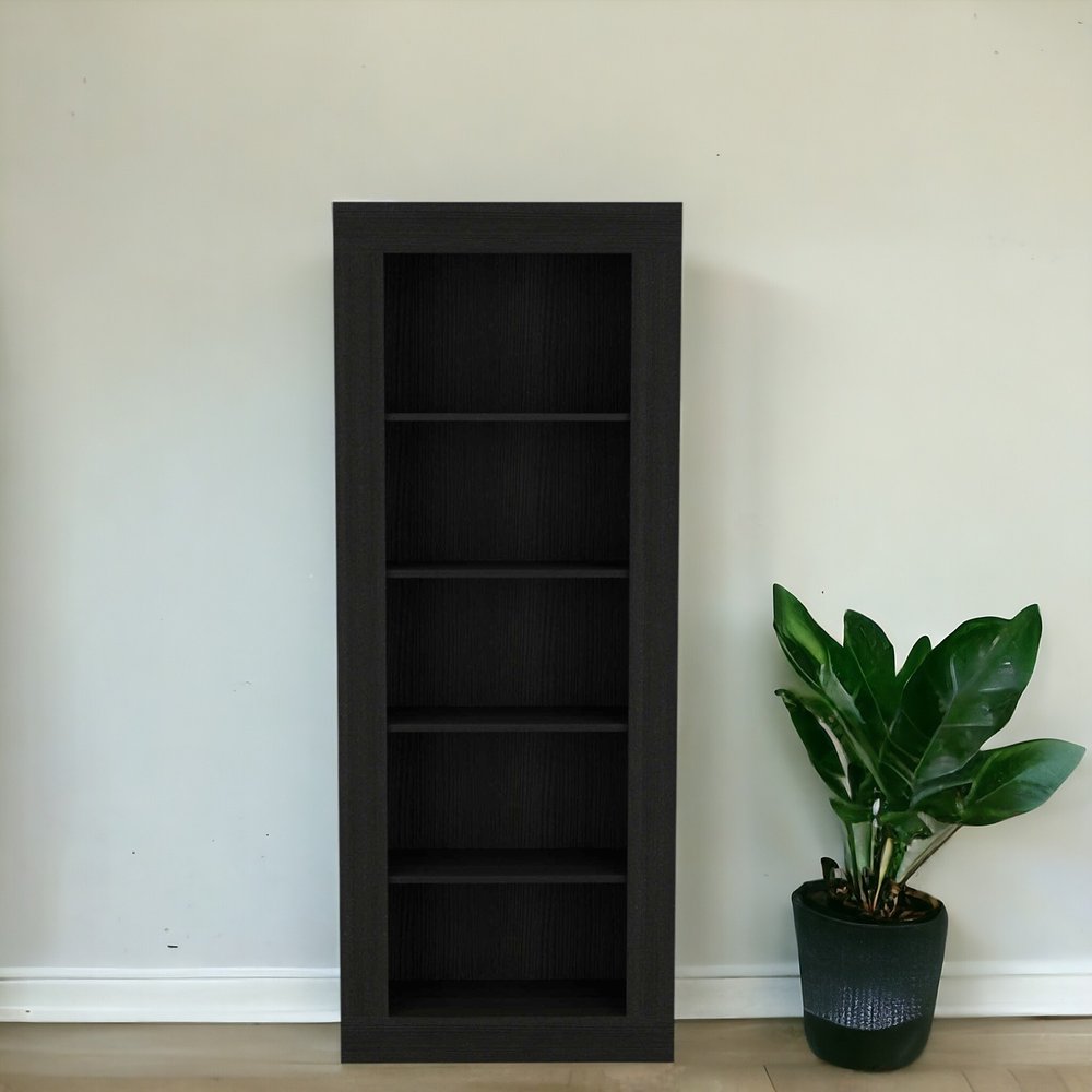 Black Five Tier Bookcase