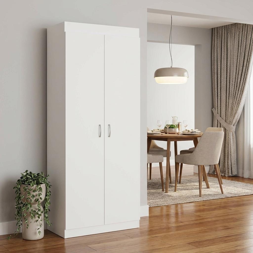 63" White Wood Pantry Or Storage Closet