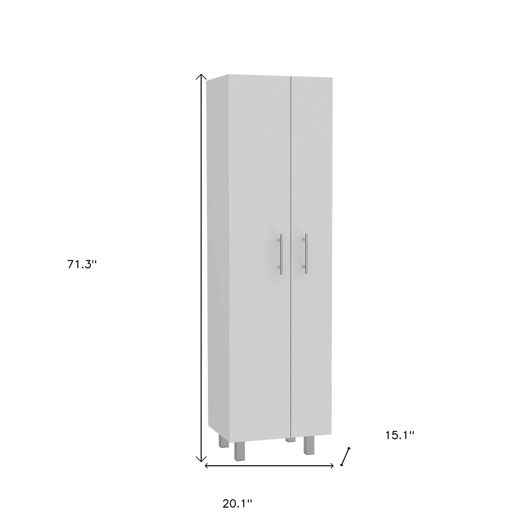 71" White Wood Pantry Or Storage Closet