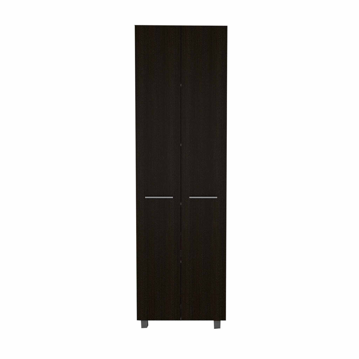 79" Black Wood Pantry Or Storage Closet