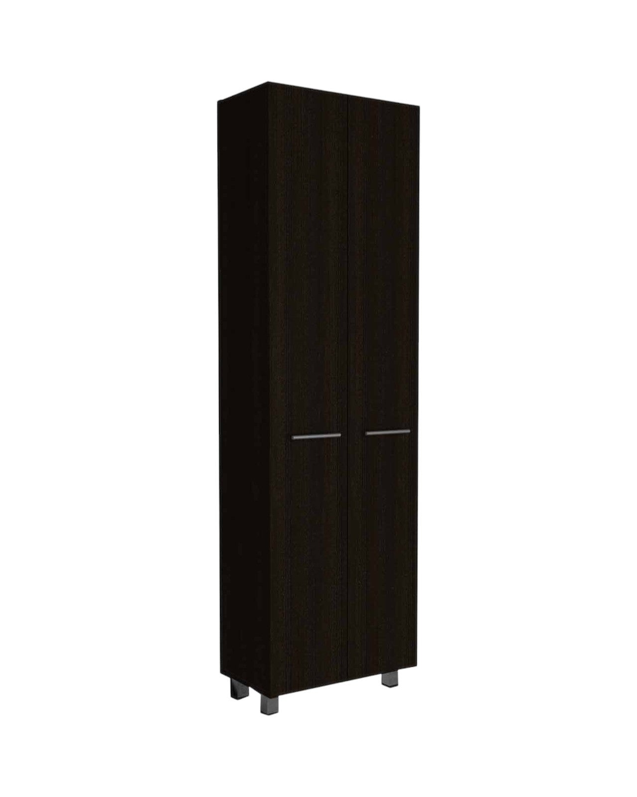 79" Black Wood Pantry Or Storage Closet