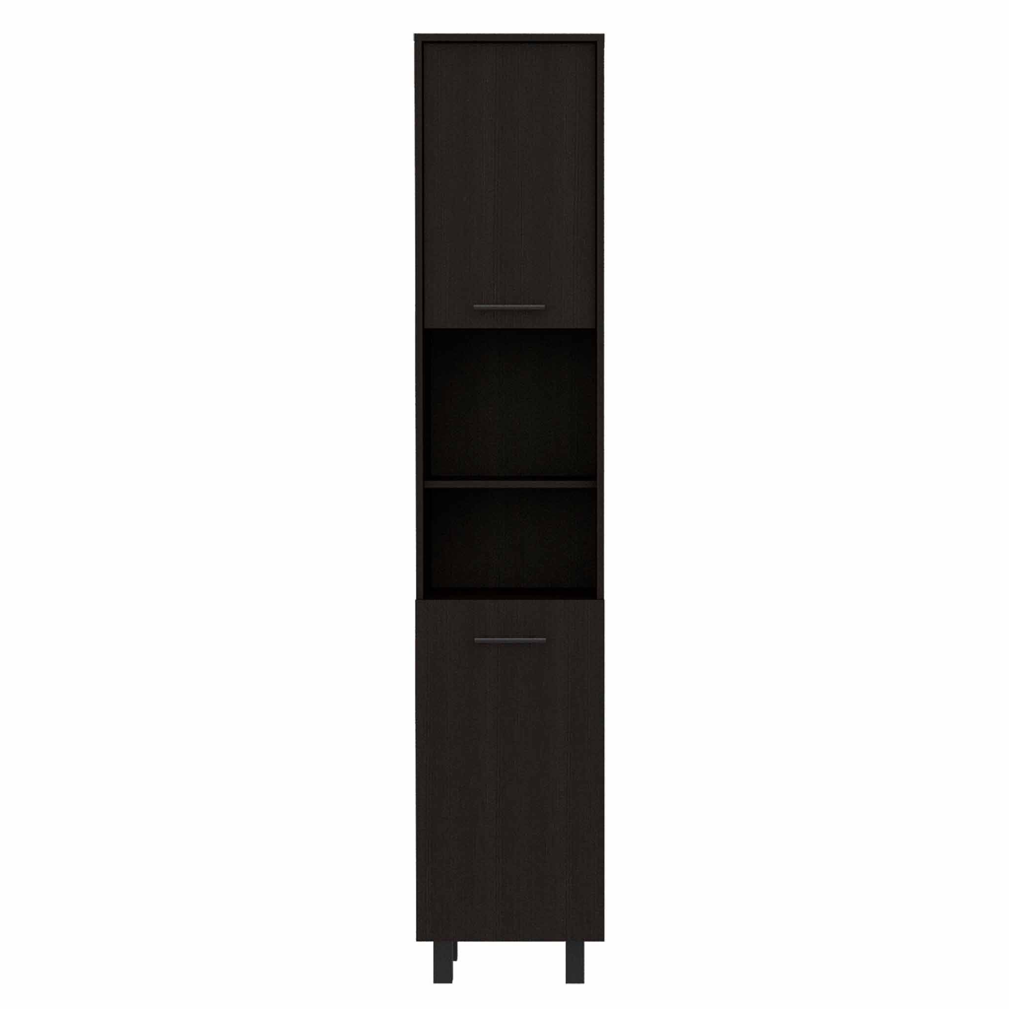 79" Black Wood Pantry Or Storage Closet