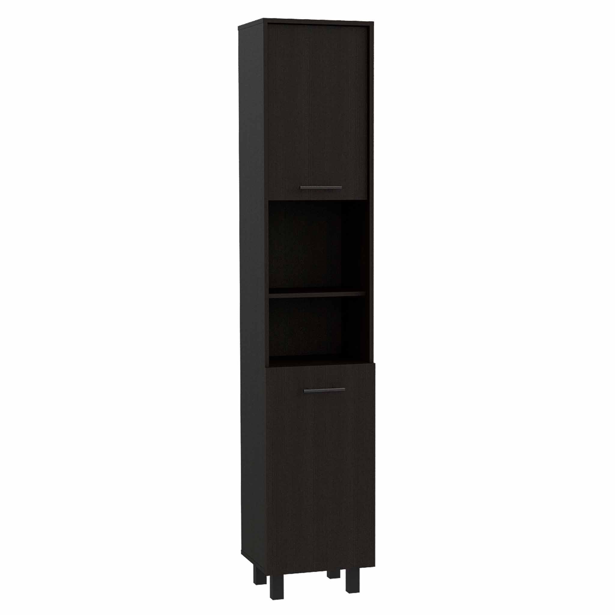 79" Black Wood Pantry Or Storage Closet