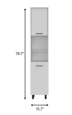 78" Modern White Sleek and Tall Pantry Cabinet