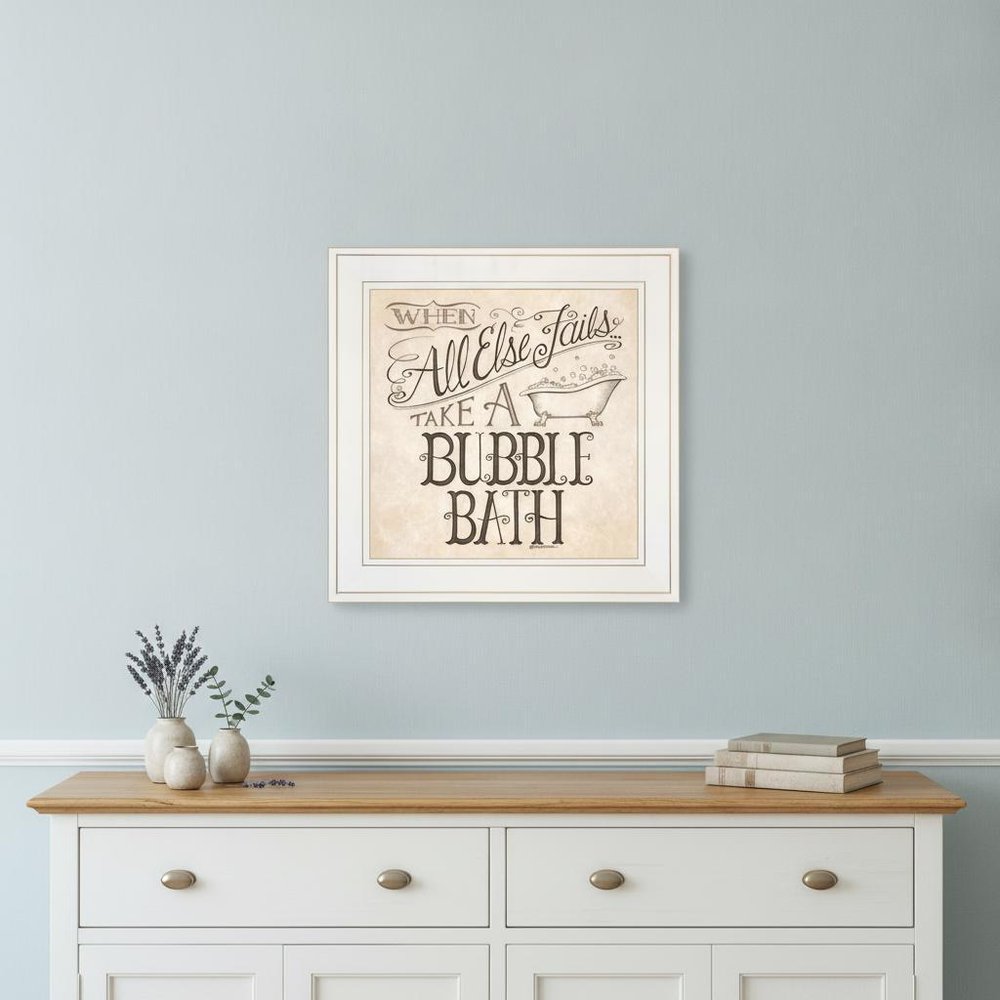 When All Else Fails 2 White Framed Print Bathroom Wall Art