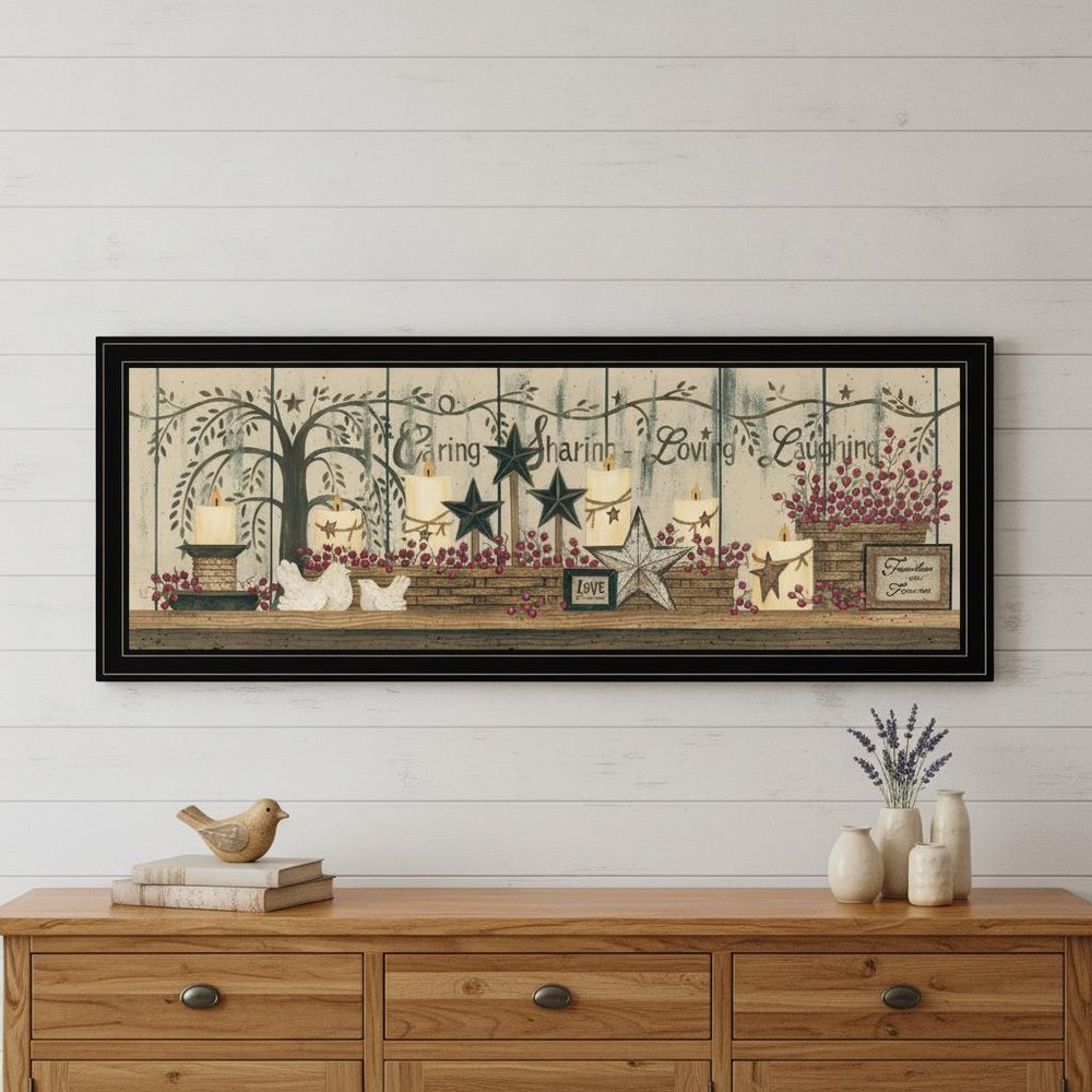 Willow Tree Shelf Collection 2 Black Framed Print Wall Art