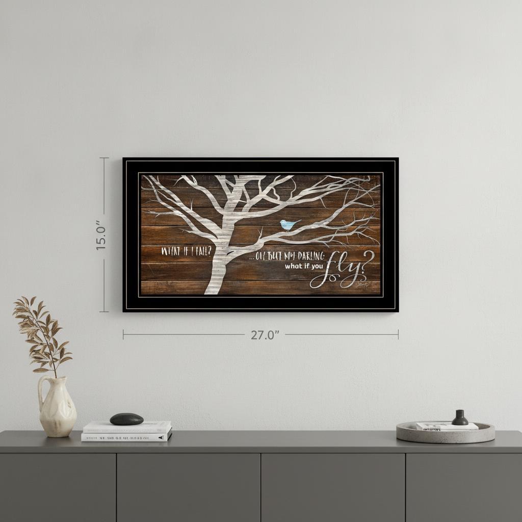 What if You Fly 2 Black Framed Print Wall Art