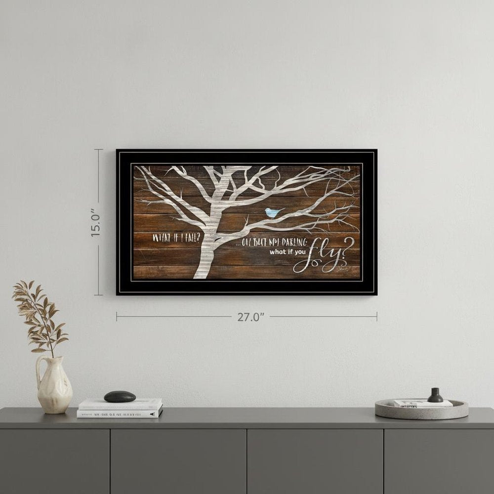 What if You Fly 2 Black Framed Print Wall Art
