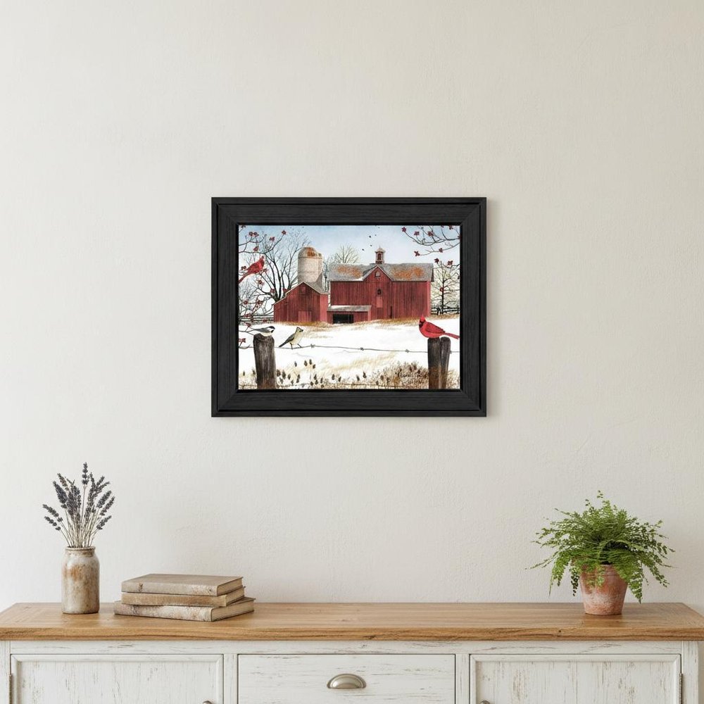 Winter Friends 4 Black Framed Print Wall Art