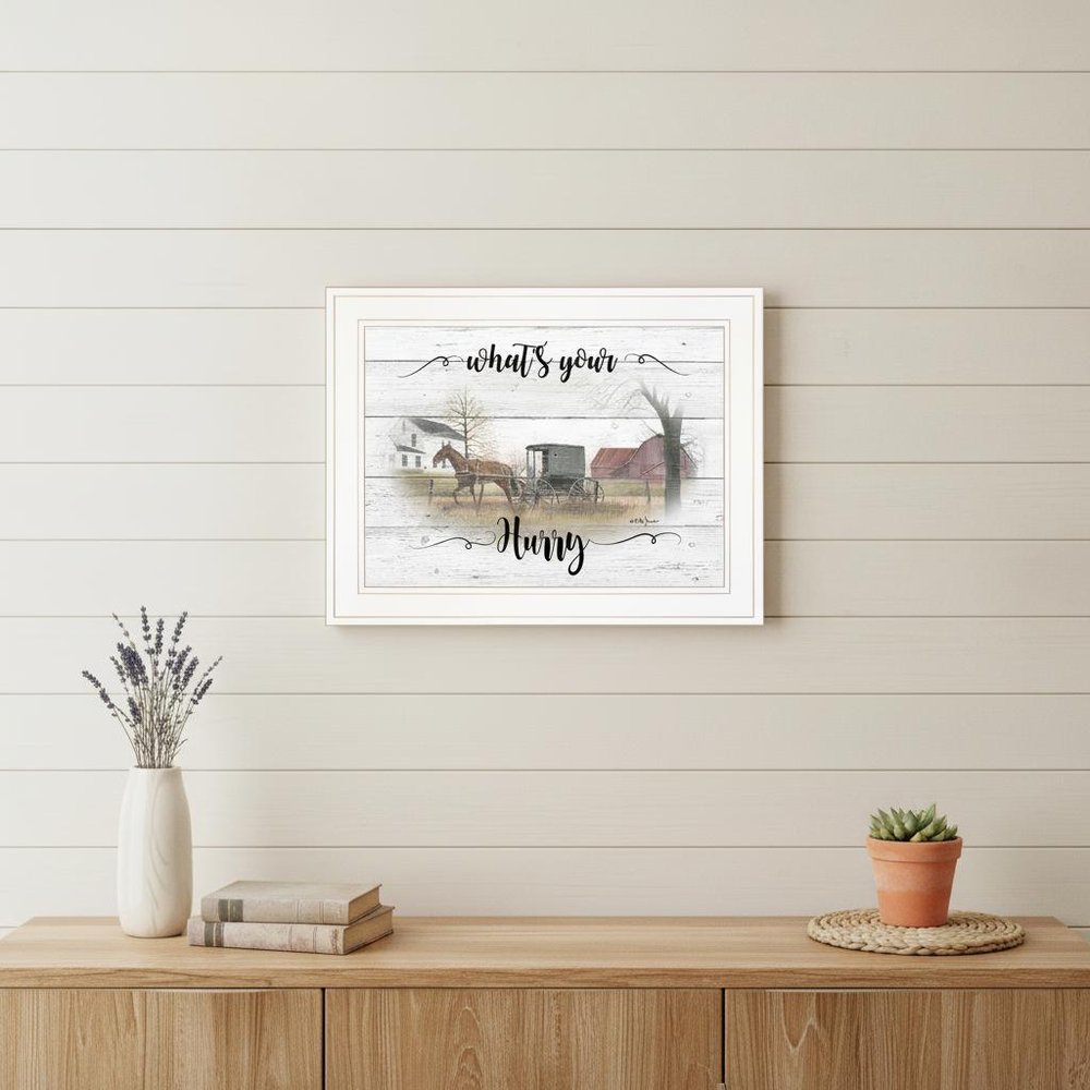 Whats Your Hurry 1 White Framed Print Wall Art
