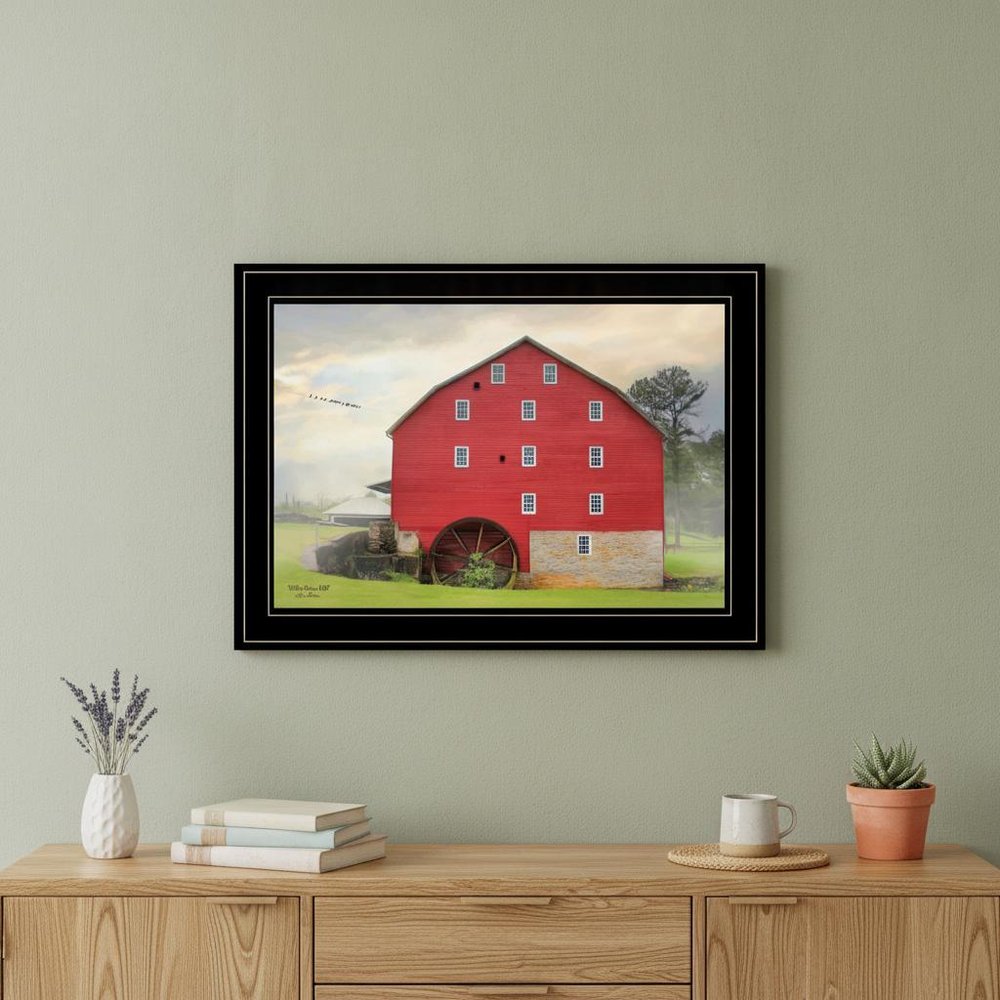 Willow Grove Mill 3 Black Framed Print Wall Art
