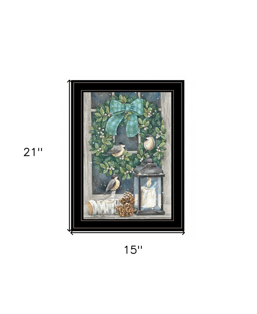 Winter Wreath 2 Black Framed Wall Art