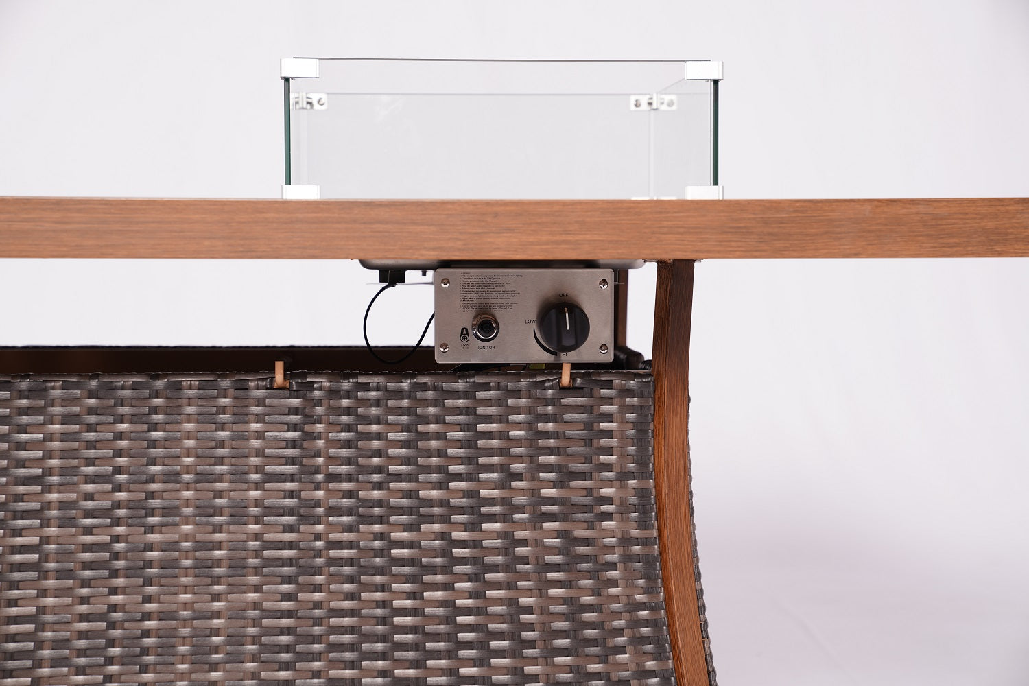 71" Brown Aluminum Cooler Insert with Umbrella Hole