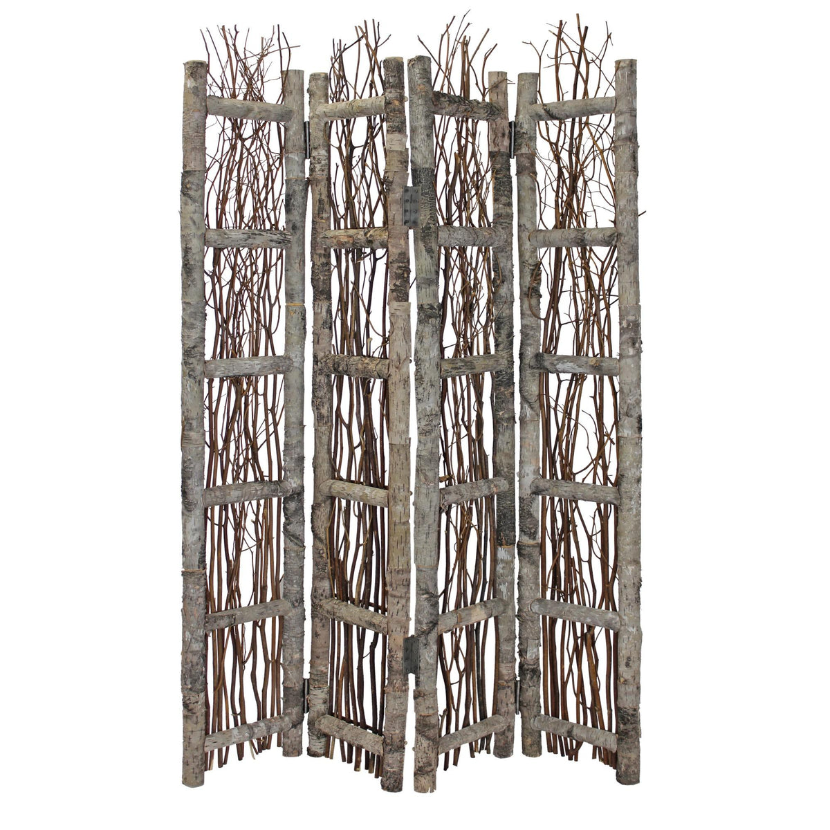 64" Brown Solid Wood Panel Screen Room Divider