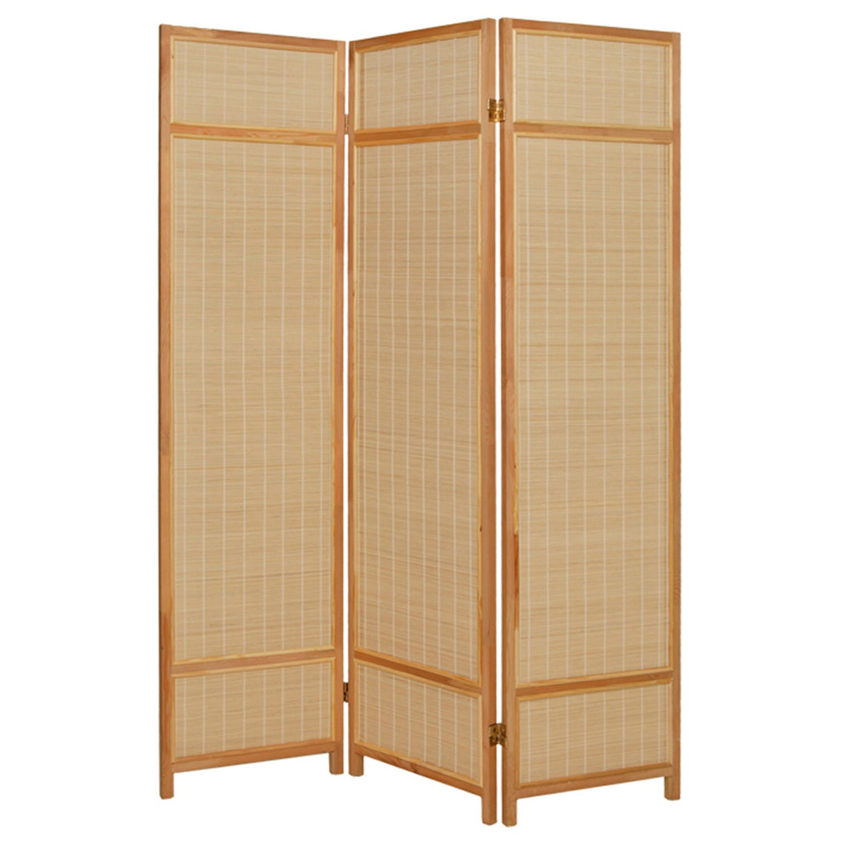 72" Brown Bamboo Panel Screen Room Divider