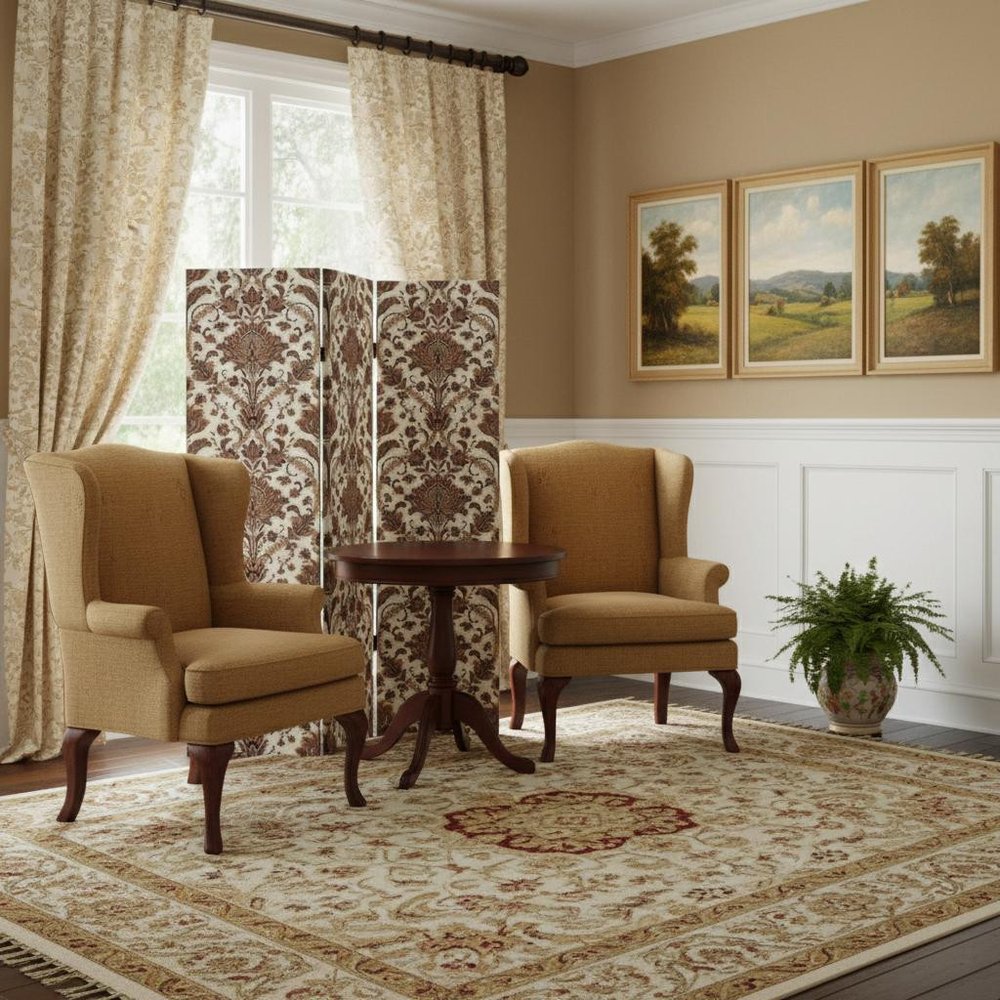 72" Green Folding Three Panel Screen Room Divider