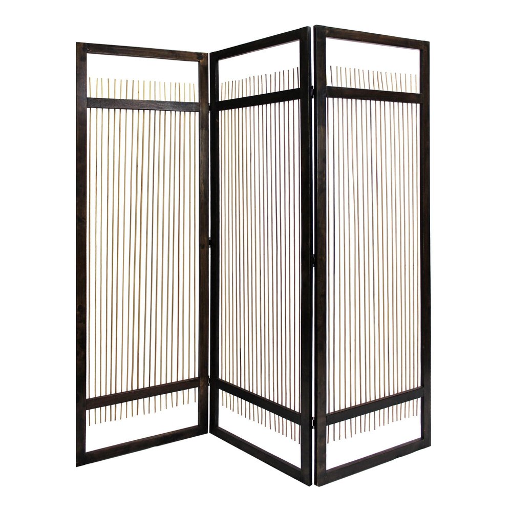 72" Brown Willow Panel Screen Room Divider