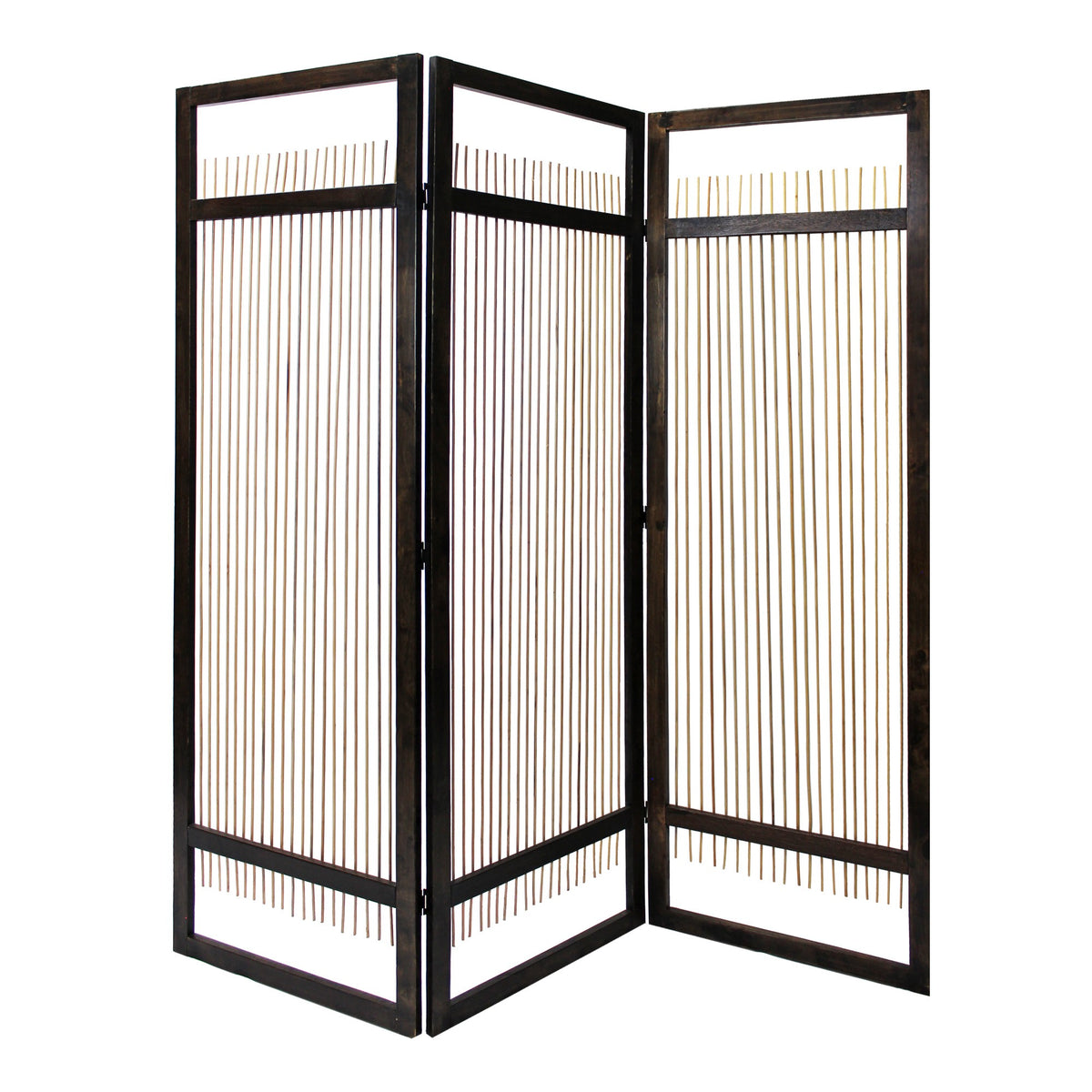 72" Brown Willow Panel Screen Room Divider