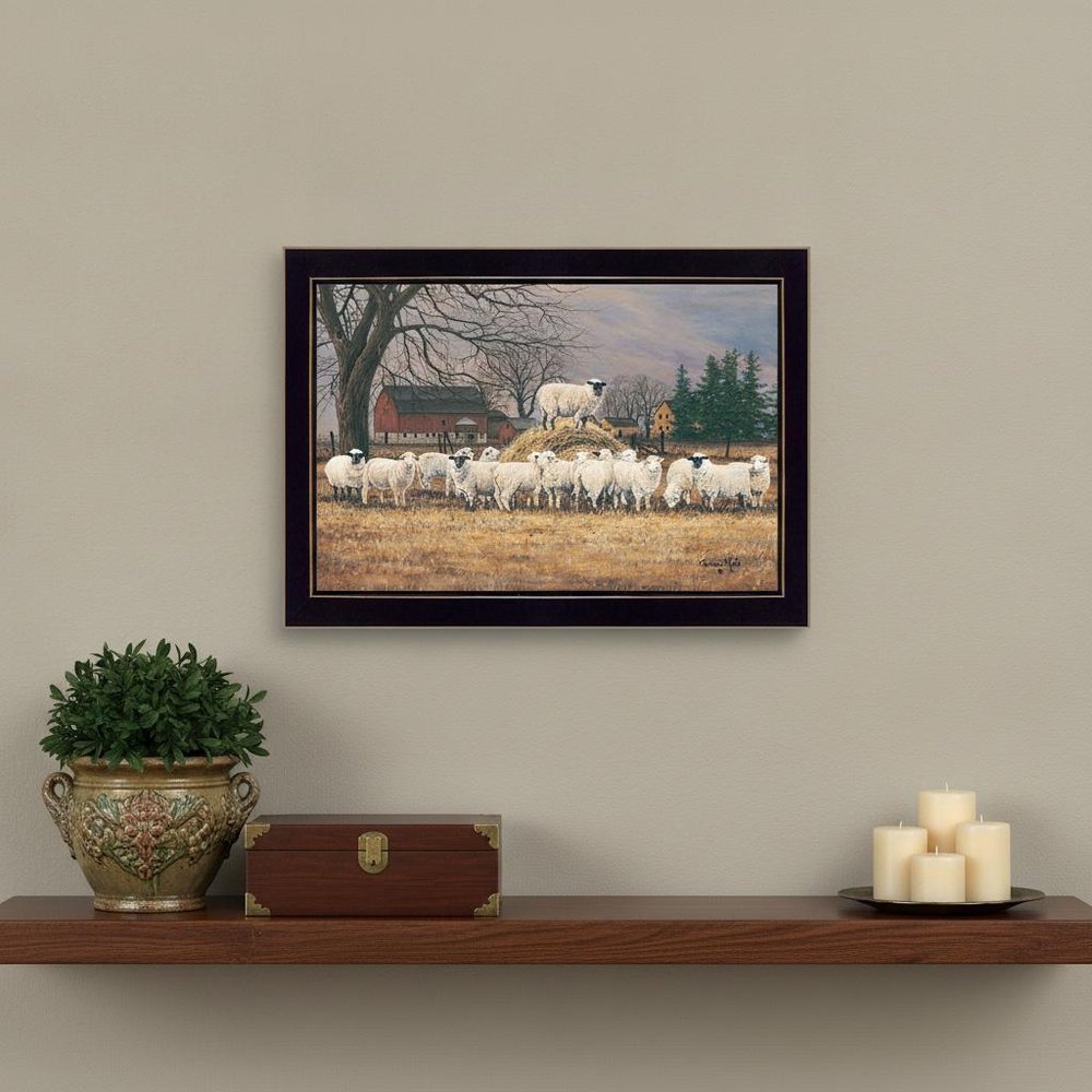 Wool Gathering 1 Black Framed Print Wall Art